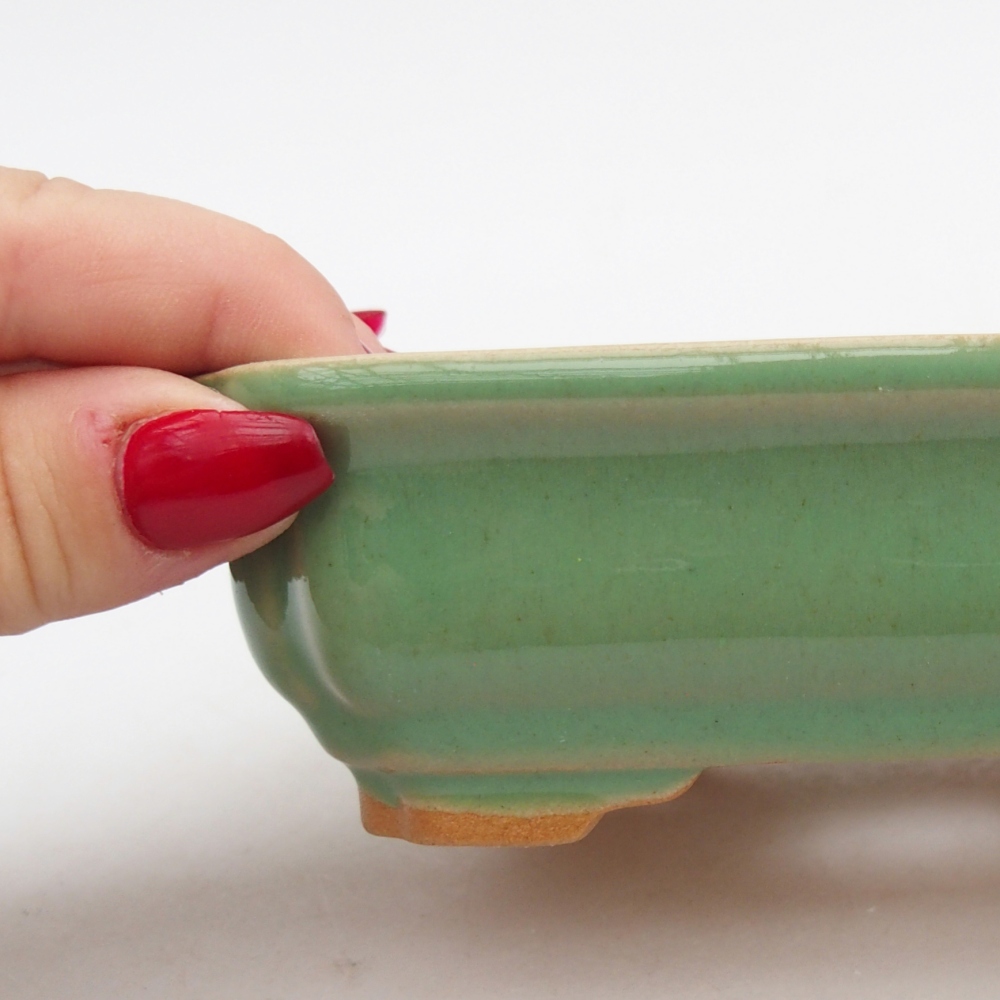 Bonsaischaal van keramiek 26 x 26 x 8 cm, kleur rood