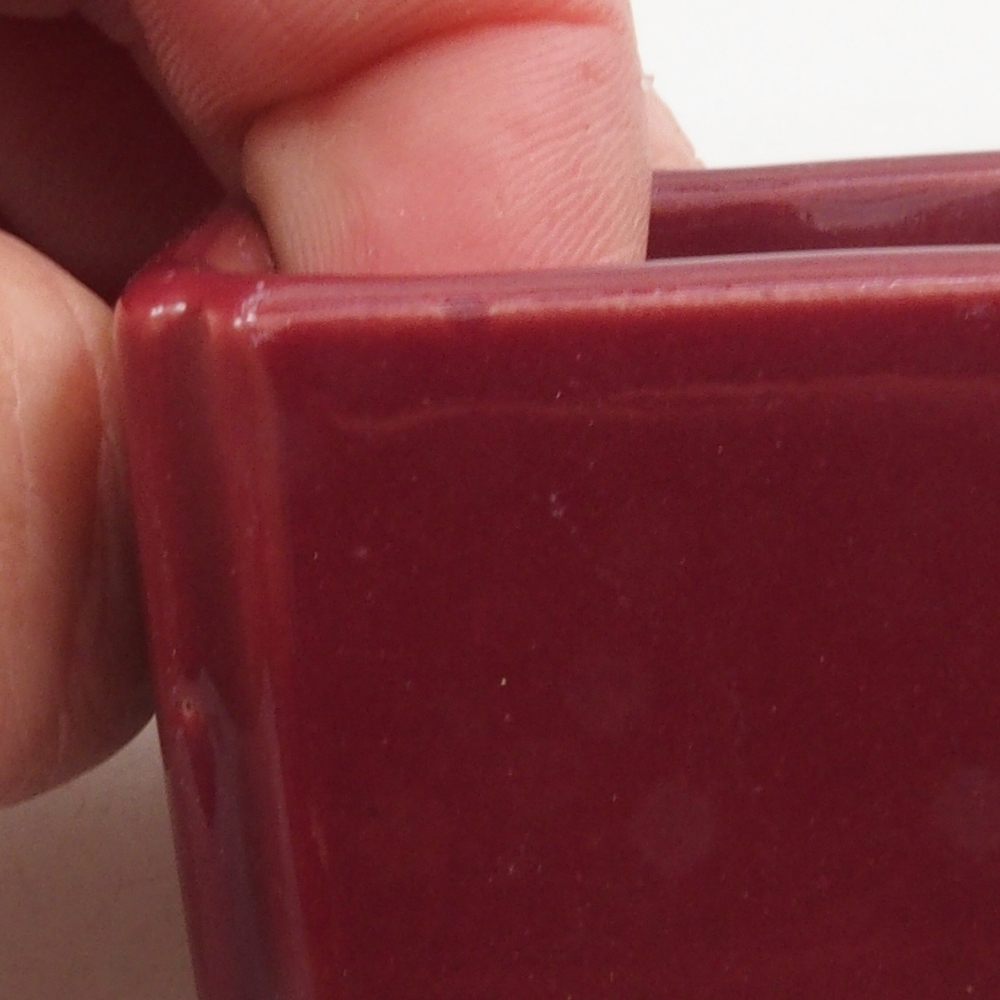 Mini bonsaischaal 4,5 x 4,5 x 3 cm, bordeauxrood