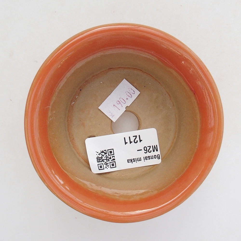 Bonsaischaal van keramiek 9 x 9 x 5 cm, oranje