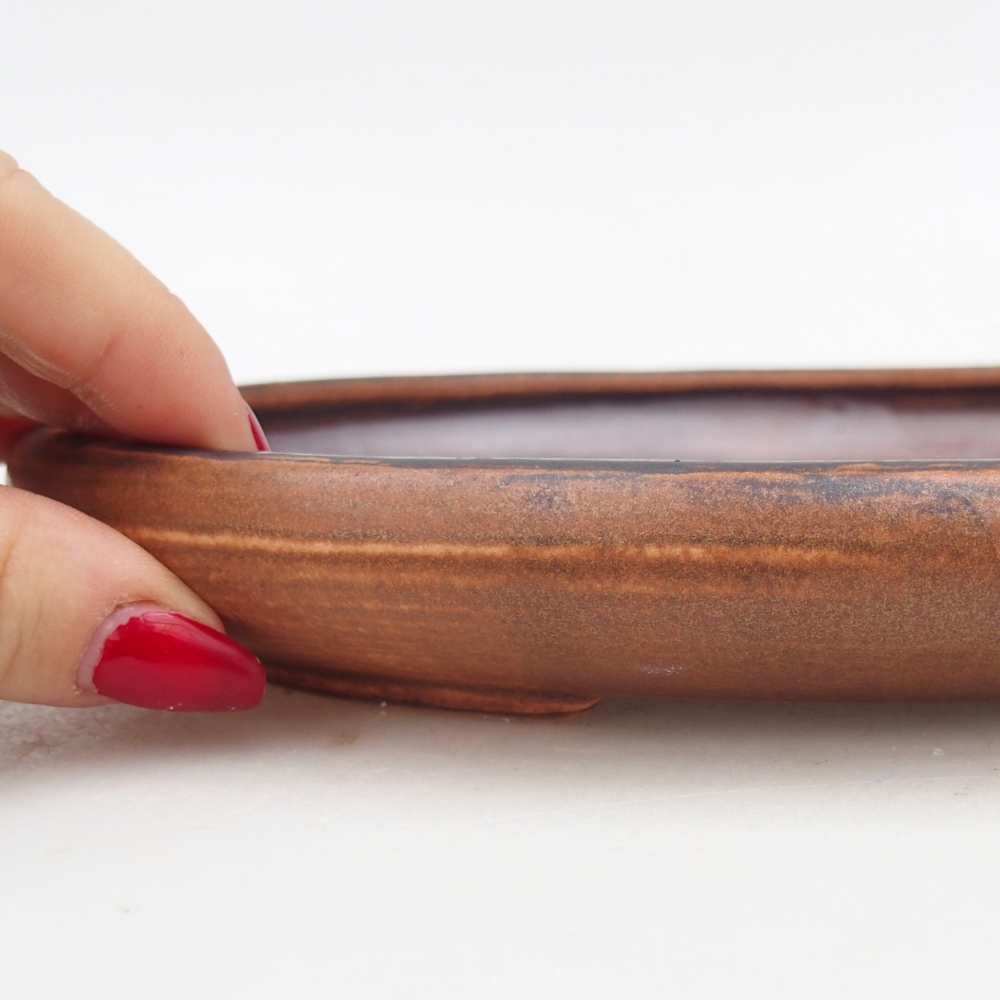 Bonsaischaal van keramiek 22 x 17 x 3 cm, roze