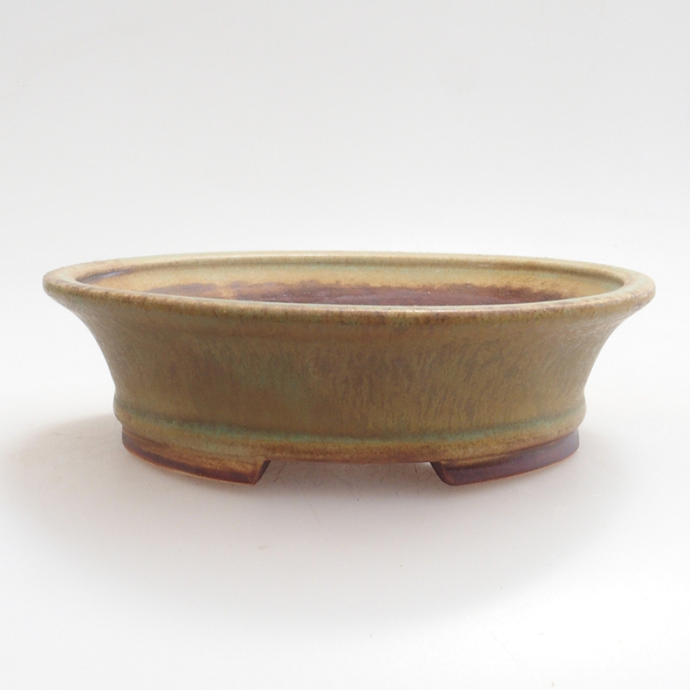 Bonsaischaal van keramiek 10 x 8,5 x 4 cm, bruin