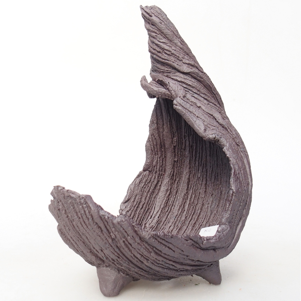 Keramische schaal 10 x 7,5 x 14,5 cm , metaalkleur