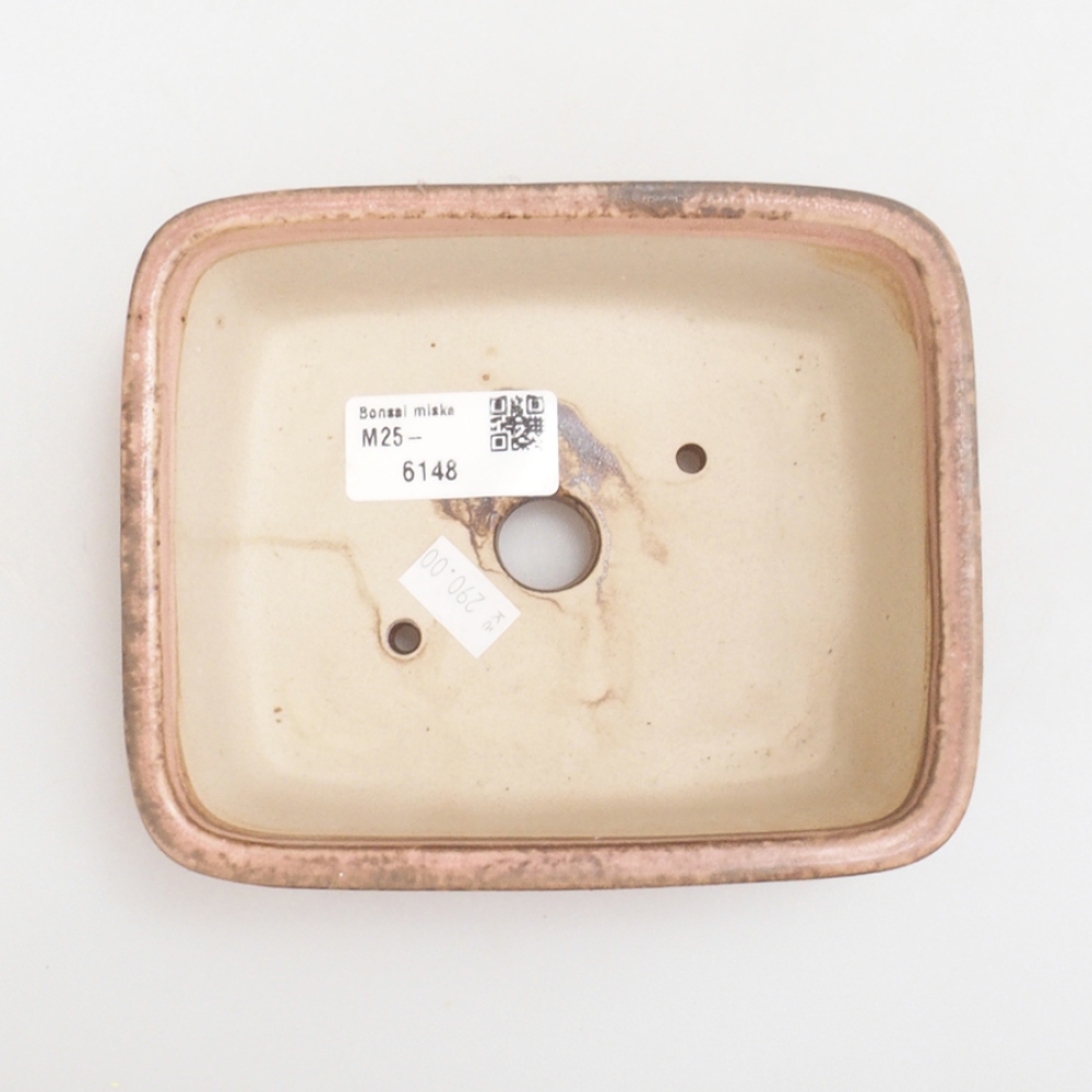 Bonsaischaal van keramiek 10 x 8,5 x 4 cm, bruin