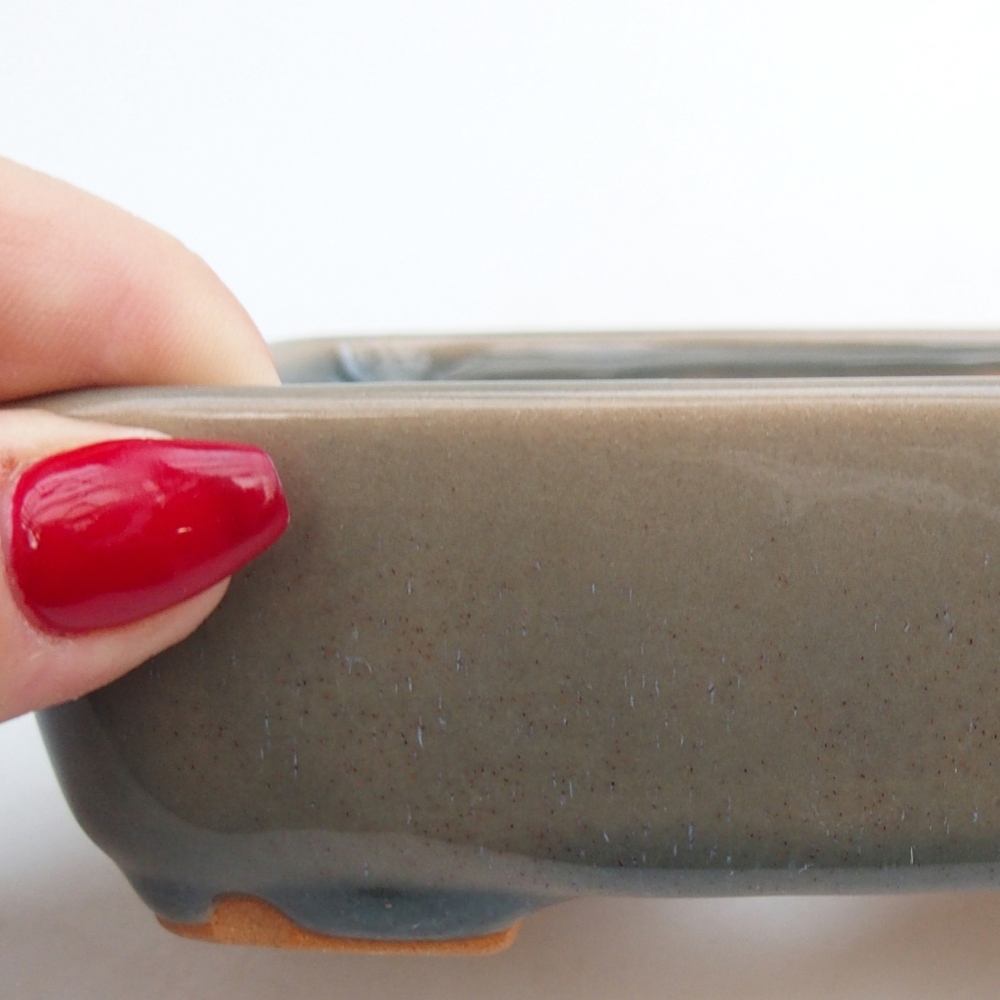 Bonsaischaal van keramiek 26 x 26 x 8 cm, kleur rood