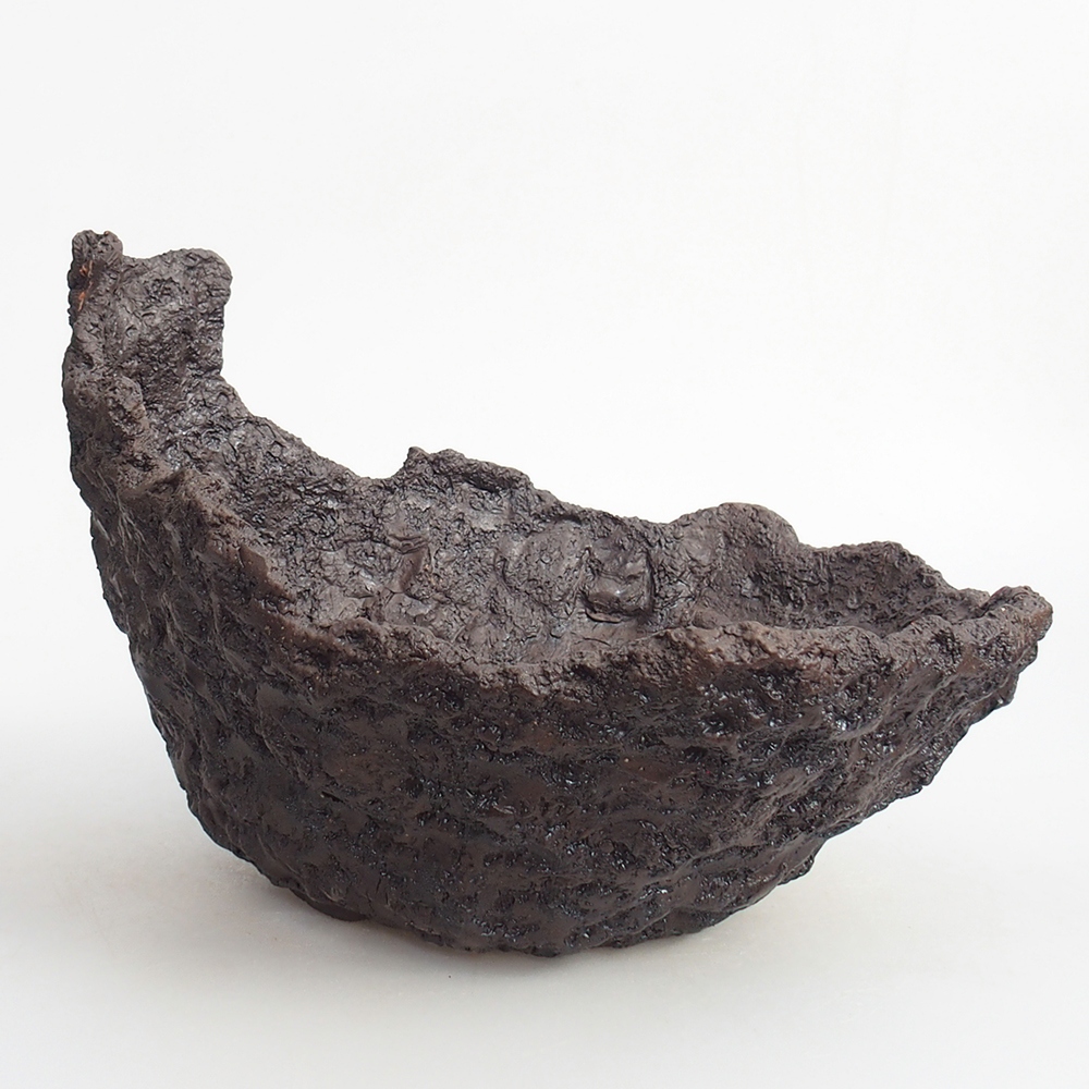 Keramisch Schelp 23 x 20 x 18 cm , kleur bruin