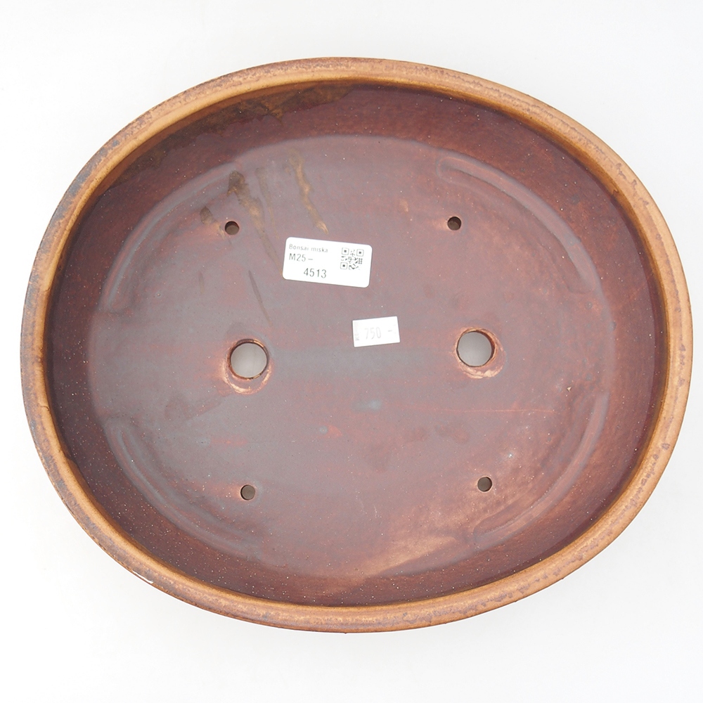 Bonsaischaal van keramiek 24 x 28 x 6 cm, bruin
