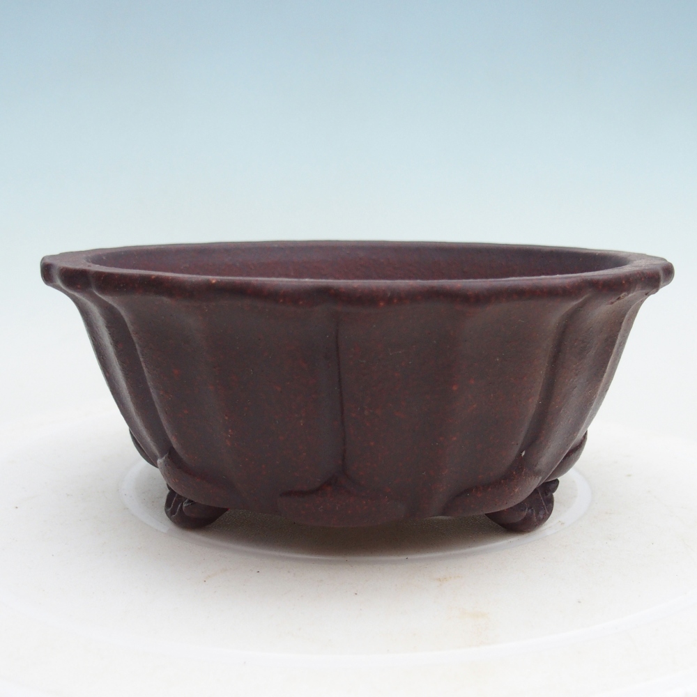 Bonsaischaal van keramiek 16 x 16 x 7 cm, bruin