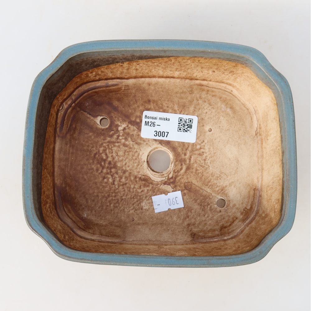 Keramische bonsaischaal 17,5 x 14,5 x 5 cm, kleur: blauw