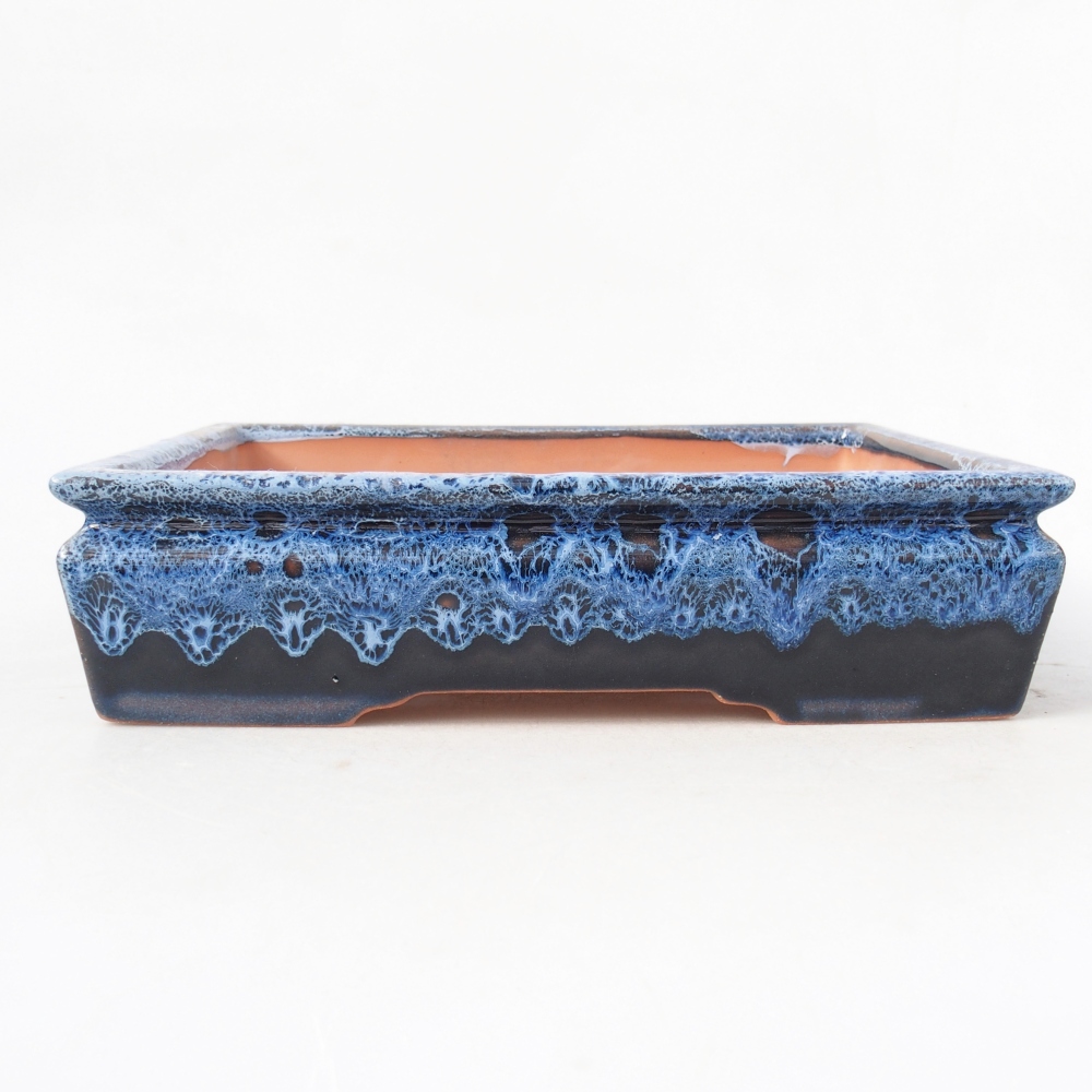 Kom 22 x 17 x 5,5 cm blauw-wit