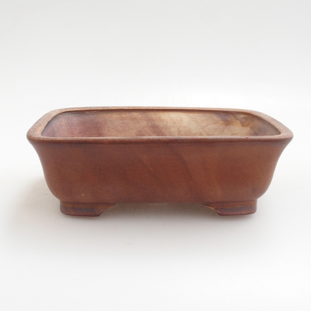 Bonsaischaal van keramiek 10 x 8,5 x 4 cm, bruin