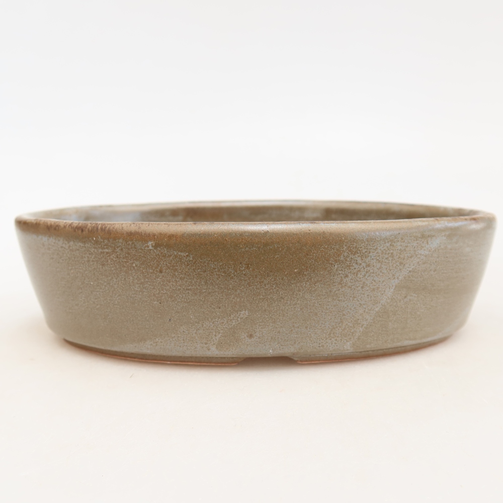 Bonsaischaal van keramiek 16,5 x 11,5 x 4,5 cm, bruin