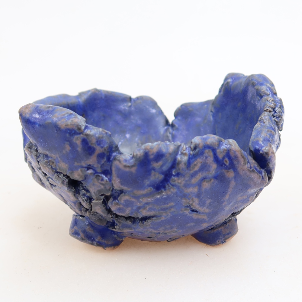 Keramische schaal  10 x 9,5 x 5,5 cm, kleur: blauw