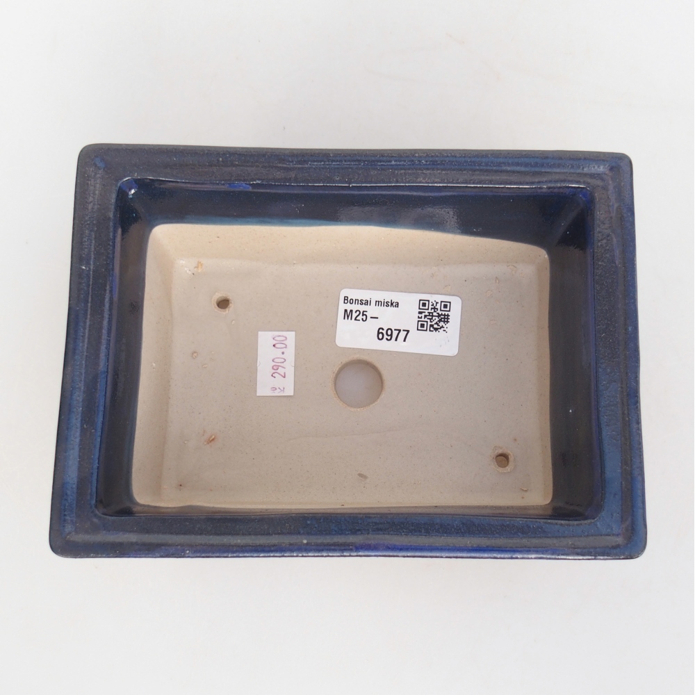 Bonsaischaal van keramiek 26 x 26 x 8 cm, kleur rood