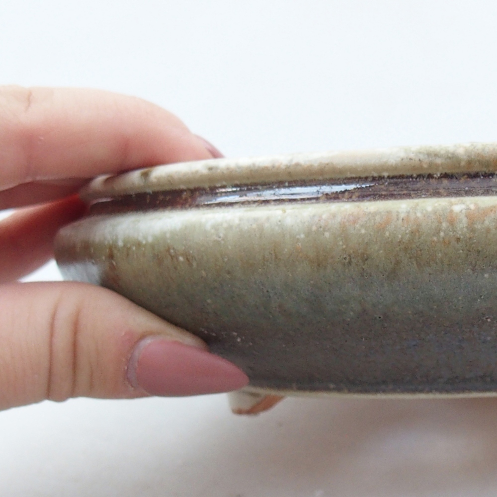 Bonsaischaal van keramiek 26 x 26 x 8 cm, kleur rood