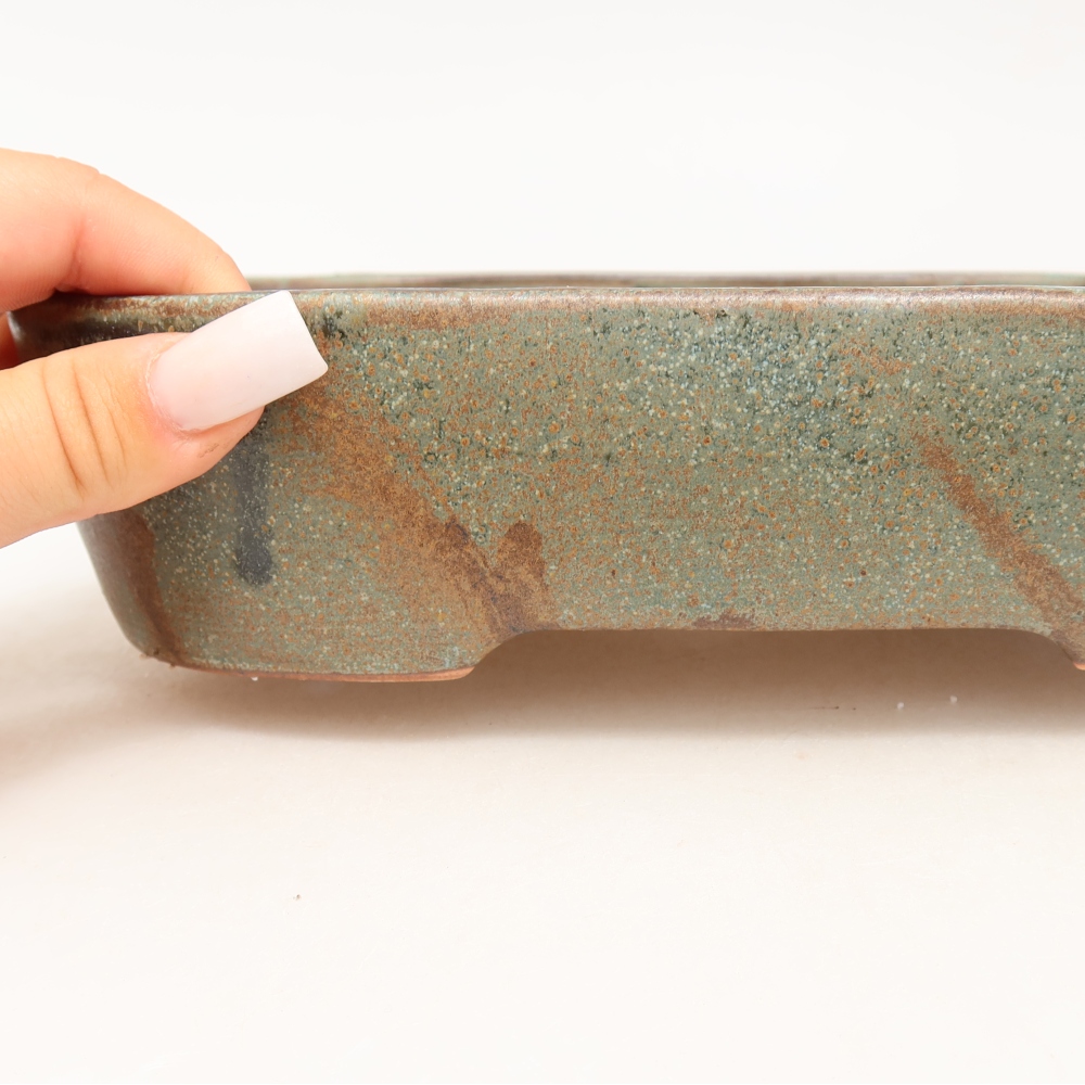 Keramische bonsaipot 23 x 18 x 5,5 cm, kleur bruingroen