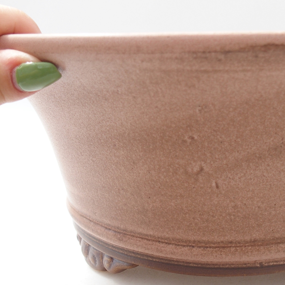 Bonsaischaal van keramiek 29 x 29 x 12 cm, roze