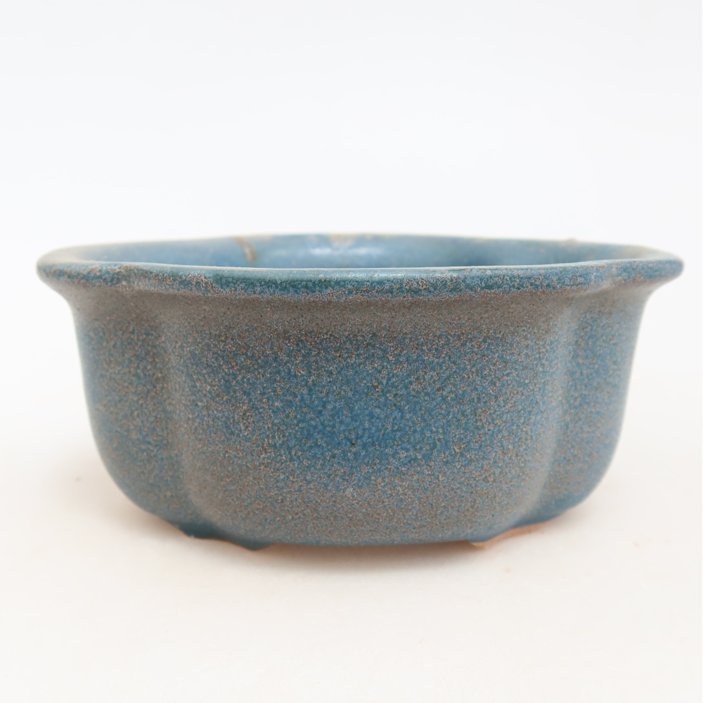Keramische bonsaipot 13,5 x 11 x 6 cm, kleur: blauw
