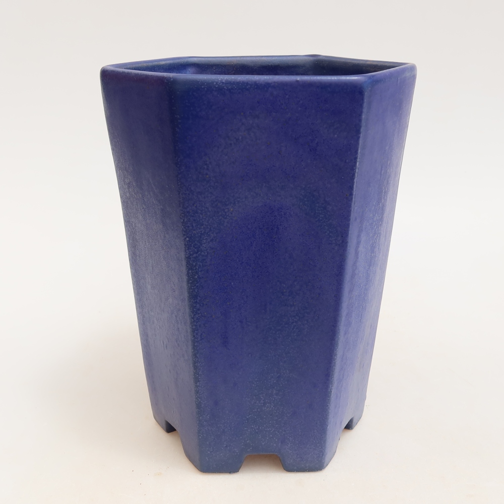Keramische bonsaipot 13 x 12 x 17 cm, kleur: blauw
