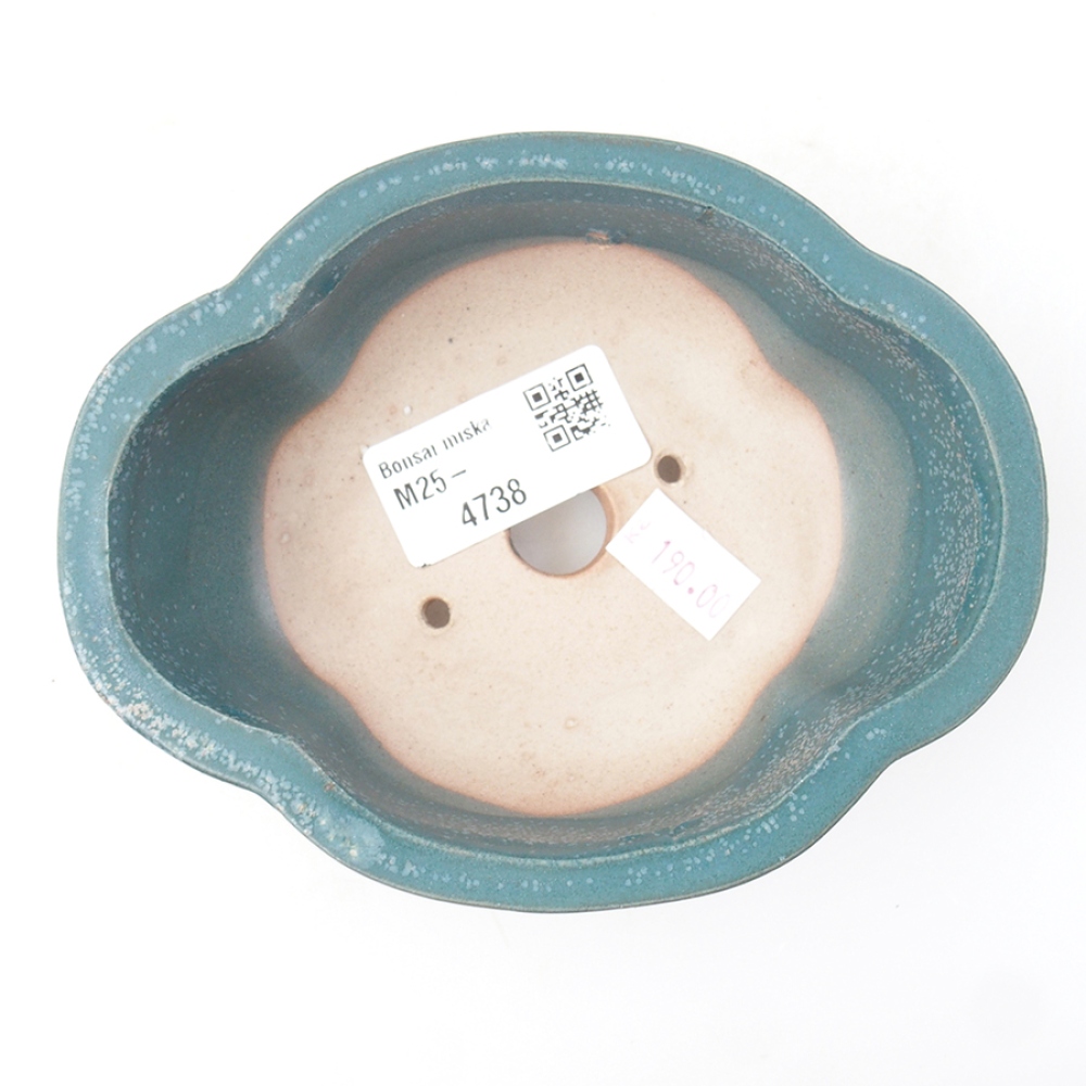 Bonsaischaal van keramiek 12,5 x 10 x 4,5 cm, kleur blauw