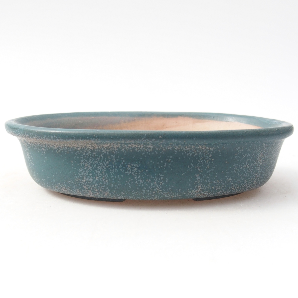 Bonsaischaal van keramiek 14,5 x 10,5 x 3,5 cm, kleur blauw