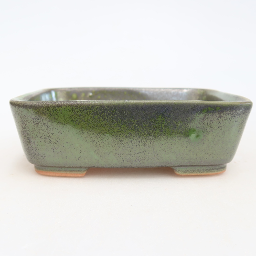 Keramische bonsaipot 12,5 x 9,5 x 4 cm, kleur groen