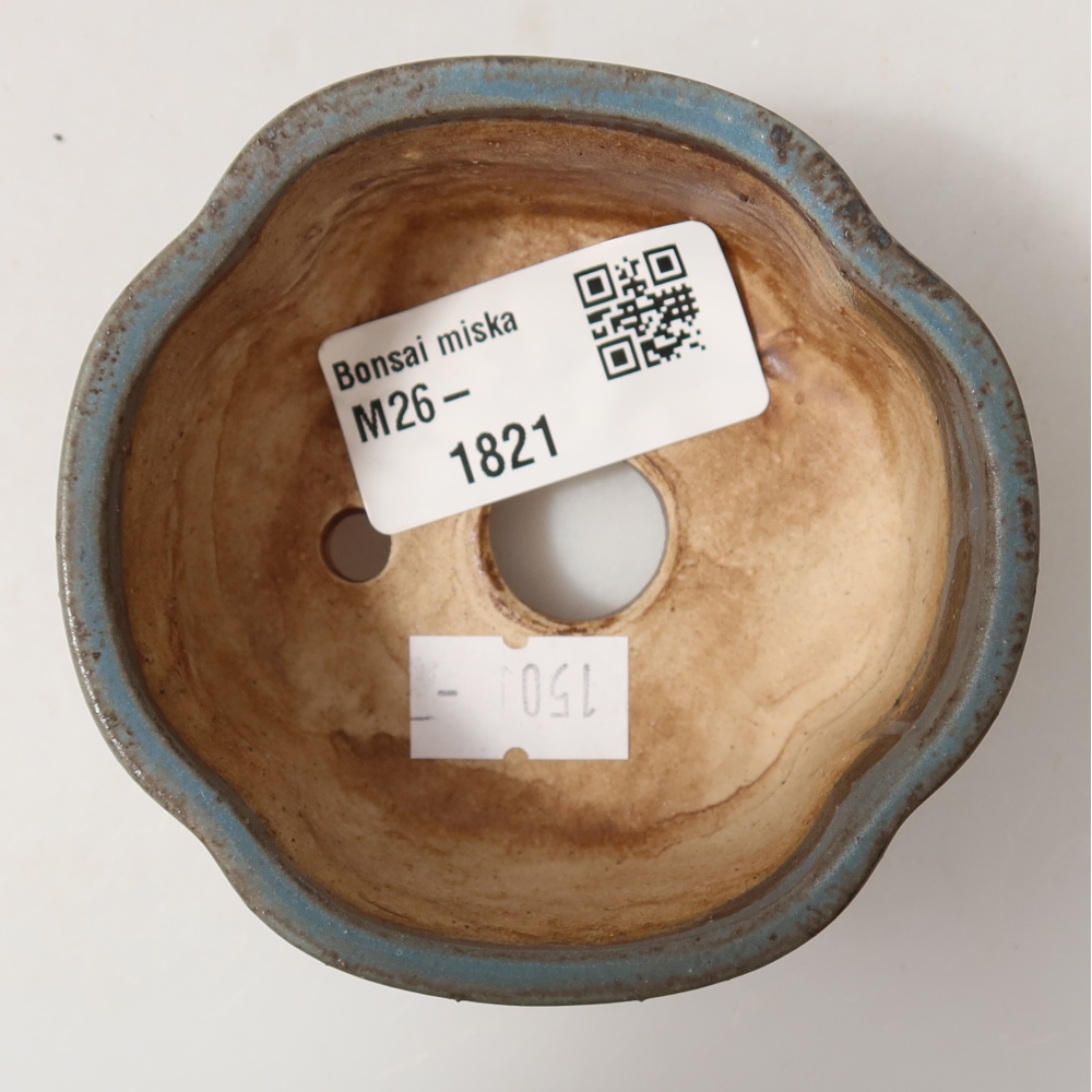 Keramische bonsaischaal 8 x 7,5 x 3,5 cm, kleur: blauw