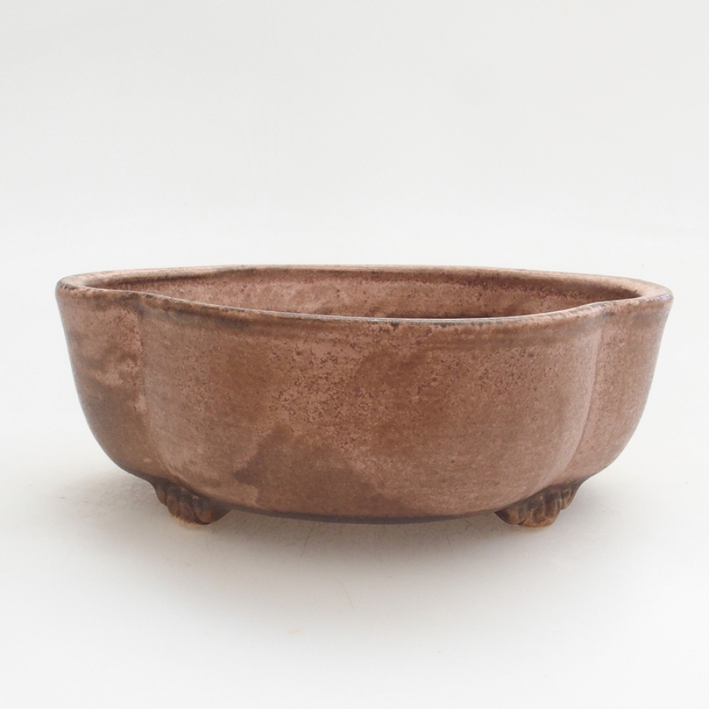 Bonsaischaal van keramiek 10 x 8,5 x 4 cm, bruin