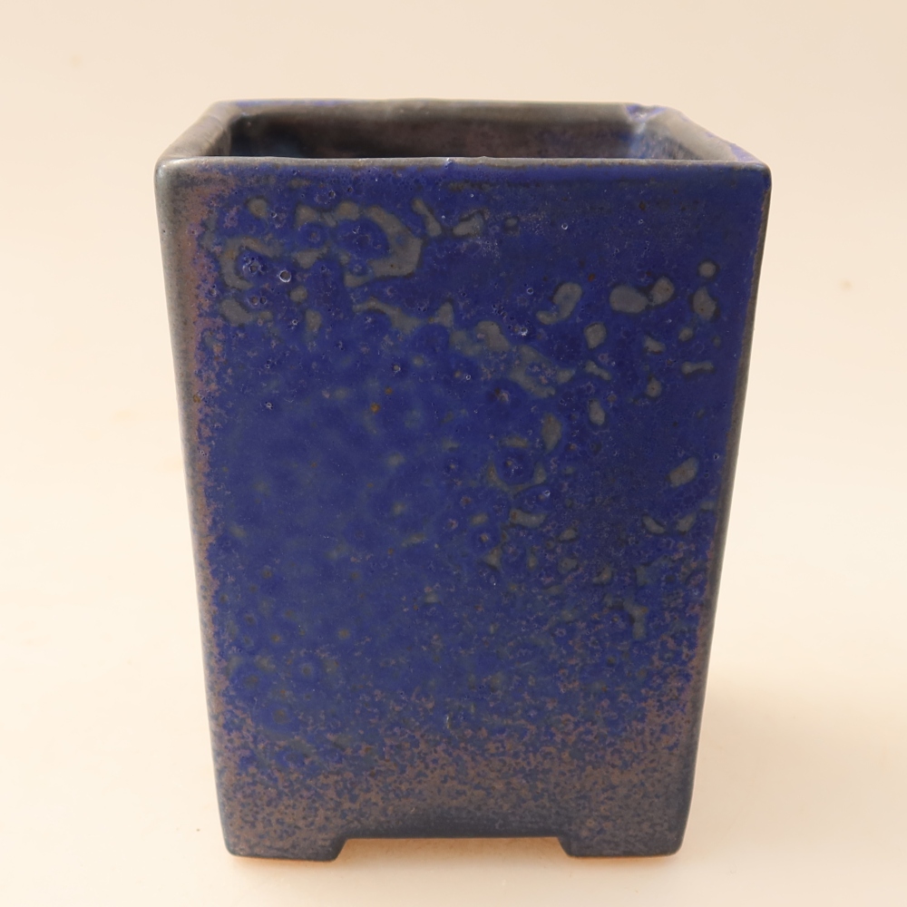 Keramische bonsaipot 7,5 x 7,5 x 10 cm, kleur: blauw