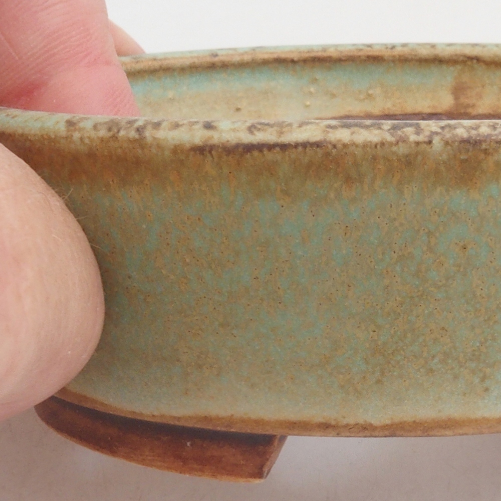 Bonsaischaal van keramiek 10 x 8,5 x 4 cm, bruin