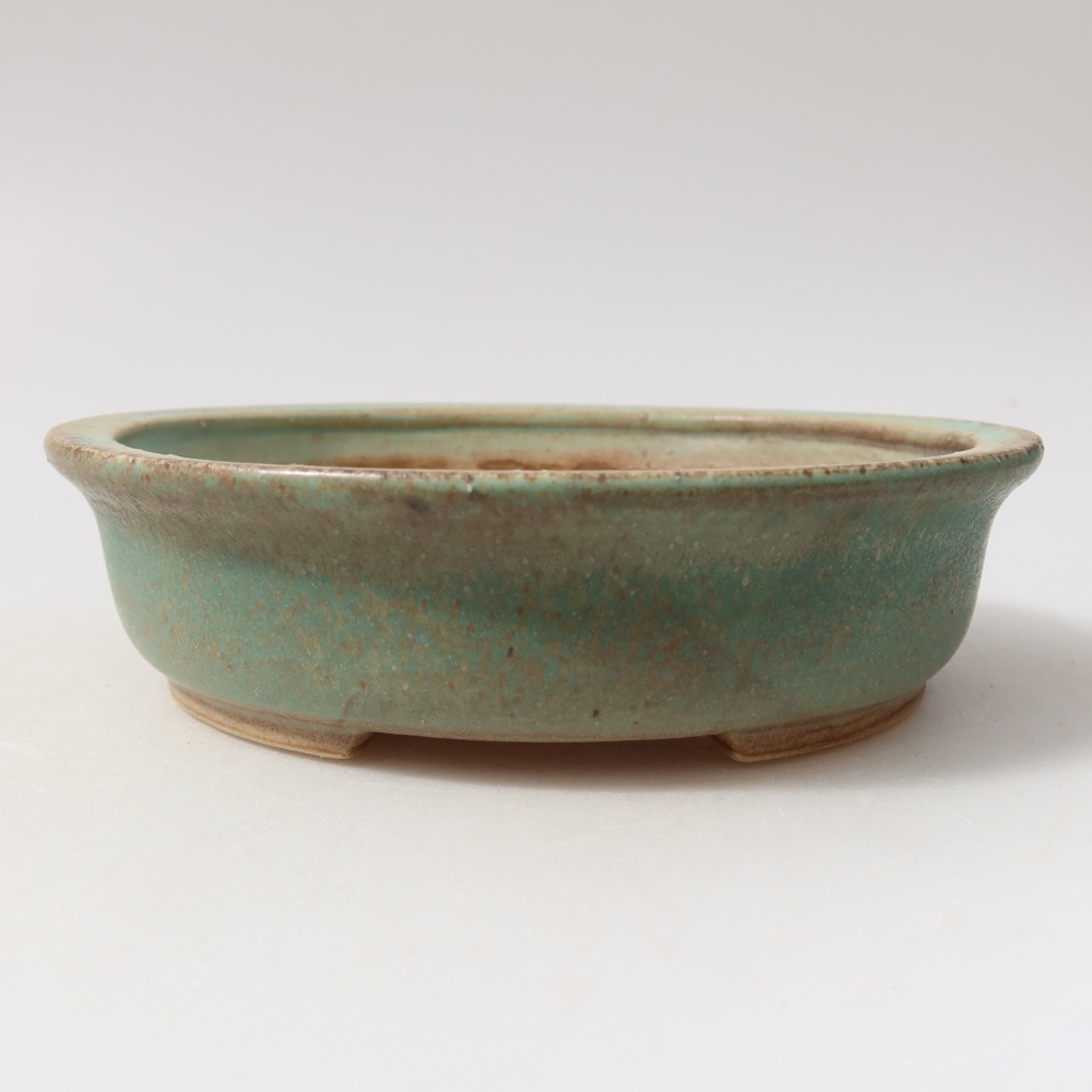 Keramische bonsaipot 15,5 x 14,5 x 4 cm, kleur groen