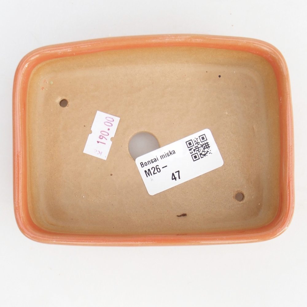 Bonsaischaal van keramiek 12,5 x 9,5 x 3,5 cm, oranje