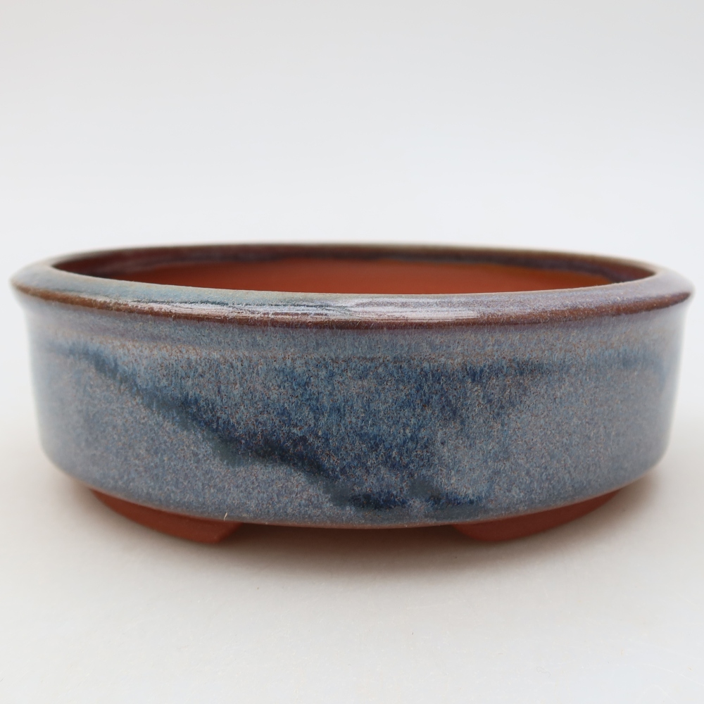 Keramische bonsaischaal 14,5 x 14,5 x 5 cm, kleur: blauw