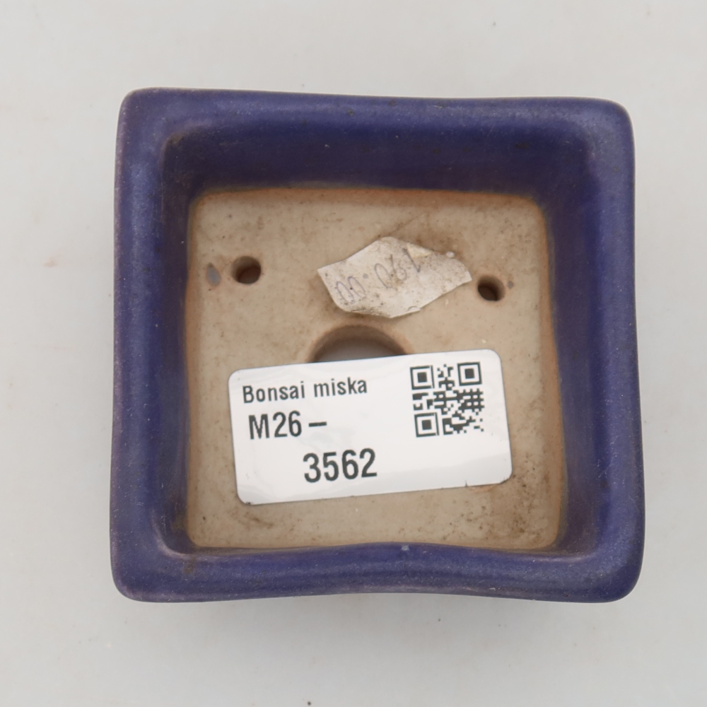 Keramische bonsaischaal 7 x 7 x 3,5 cm, kleur paars
