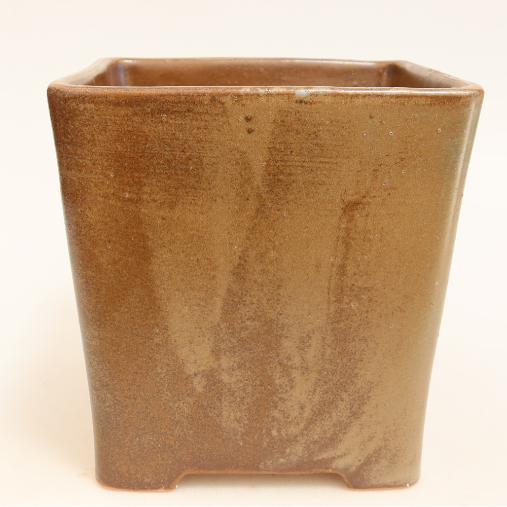 Bonsaischaal van keramiek 13 x 13 x 13,5 cm, bruin