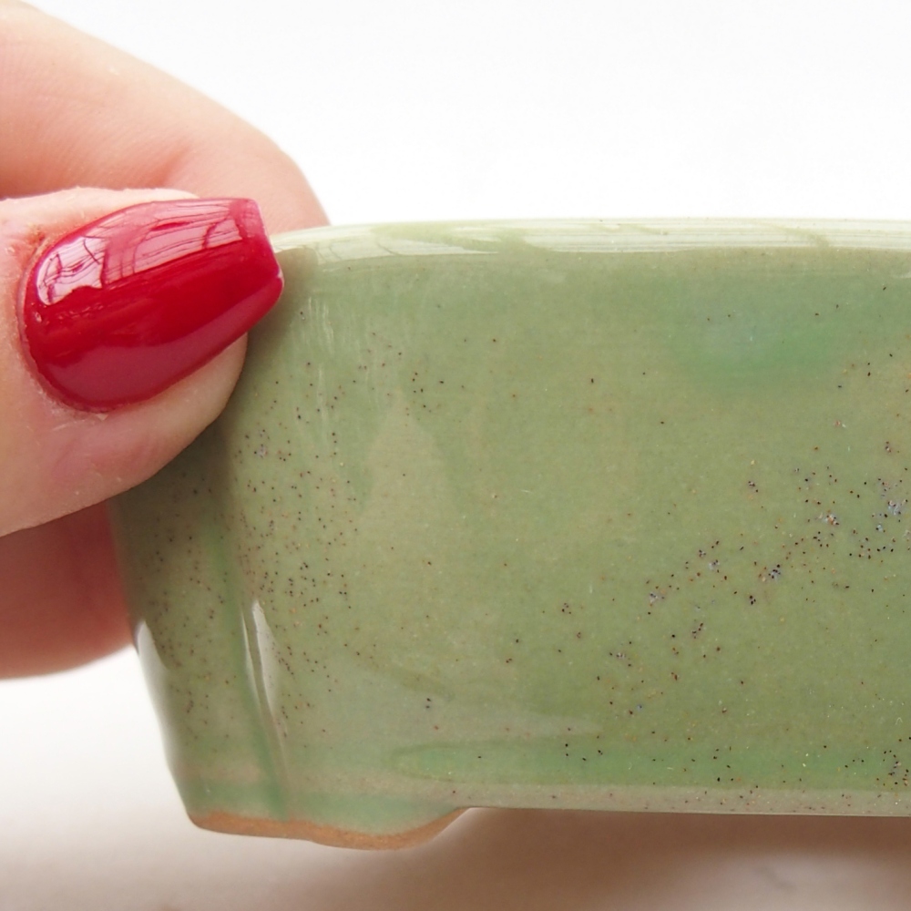 Bonsaischaal van keramiek 26 x 26 x 8 cm, kleur rood