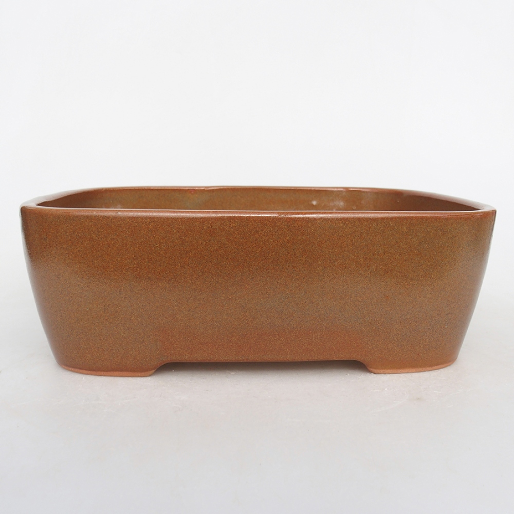 Bonsaischaal van keramiek 23,5 x 18 x 7,5 cm, bruin
