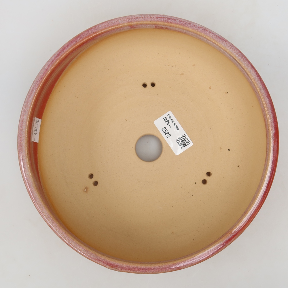 Bonsaischaal van keramiek 21,5 x 21,5 x 6 cm, roze