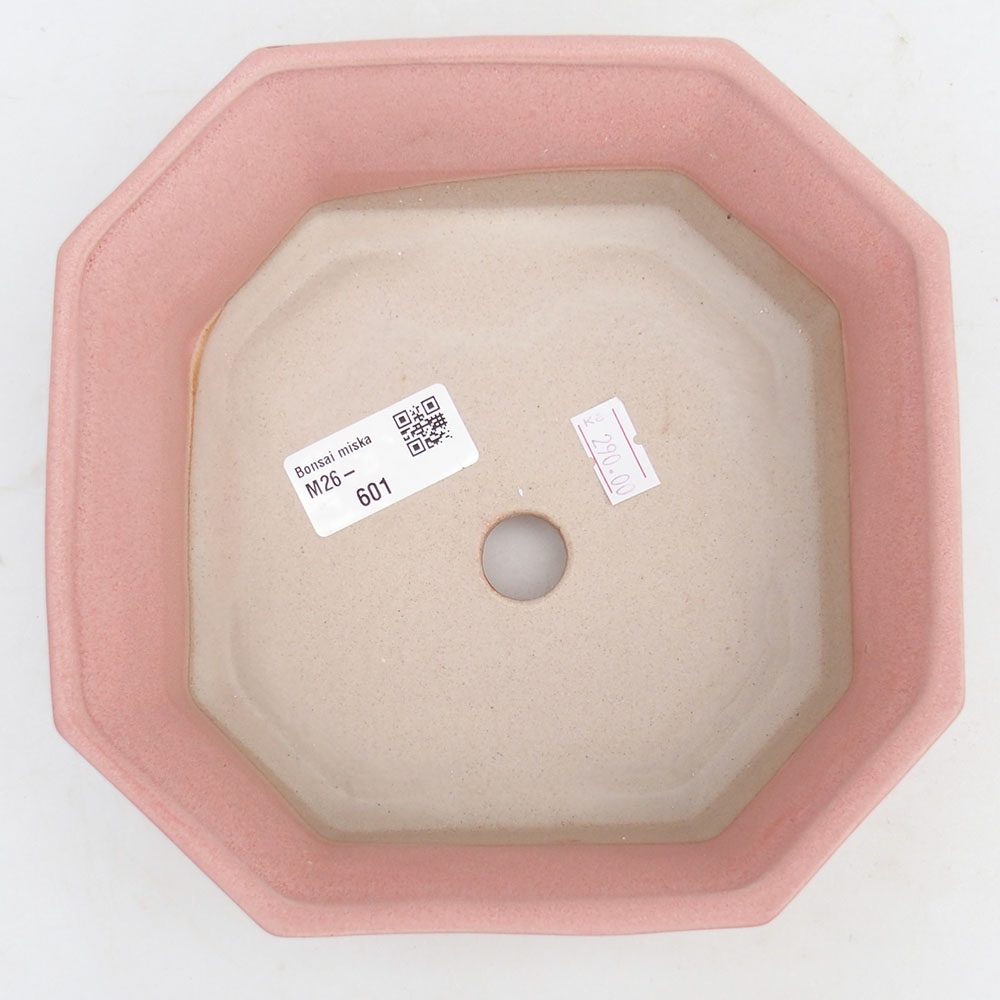 Bonsaischaal van keramiek 17,5 x 17,5 x 6 cm, roze