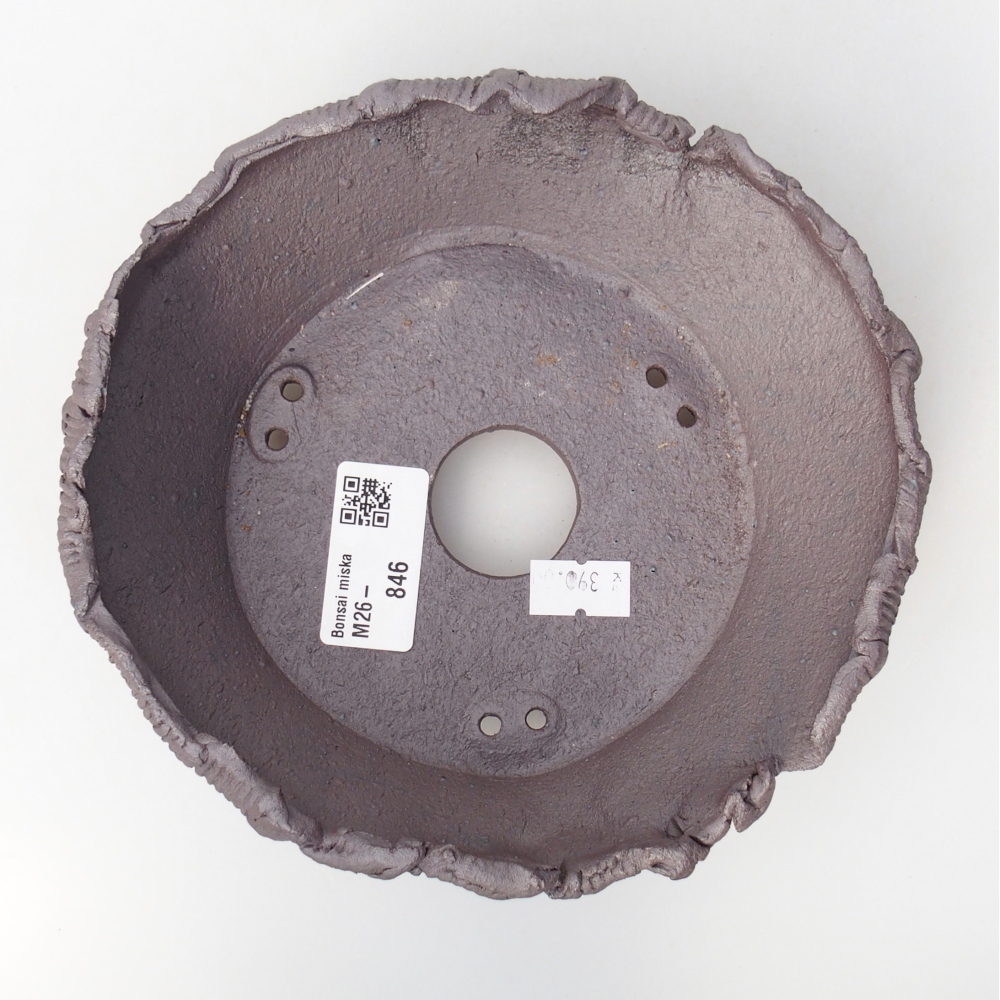 Bonsaischaal van keramiek 17 x 16 x 6 cm, metaalkleur