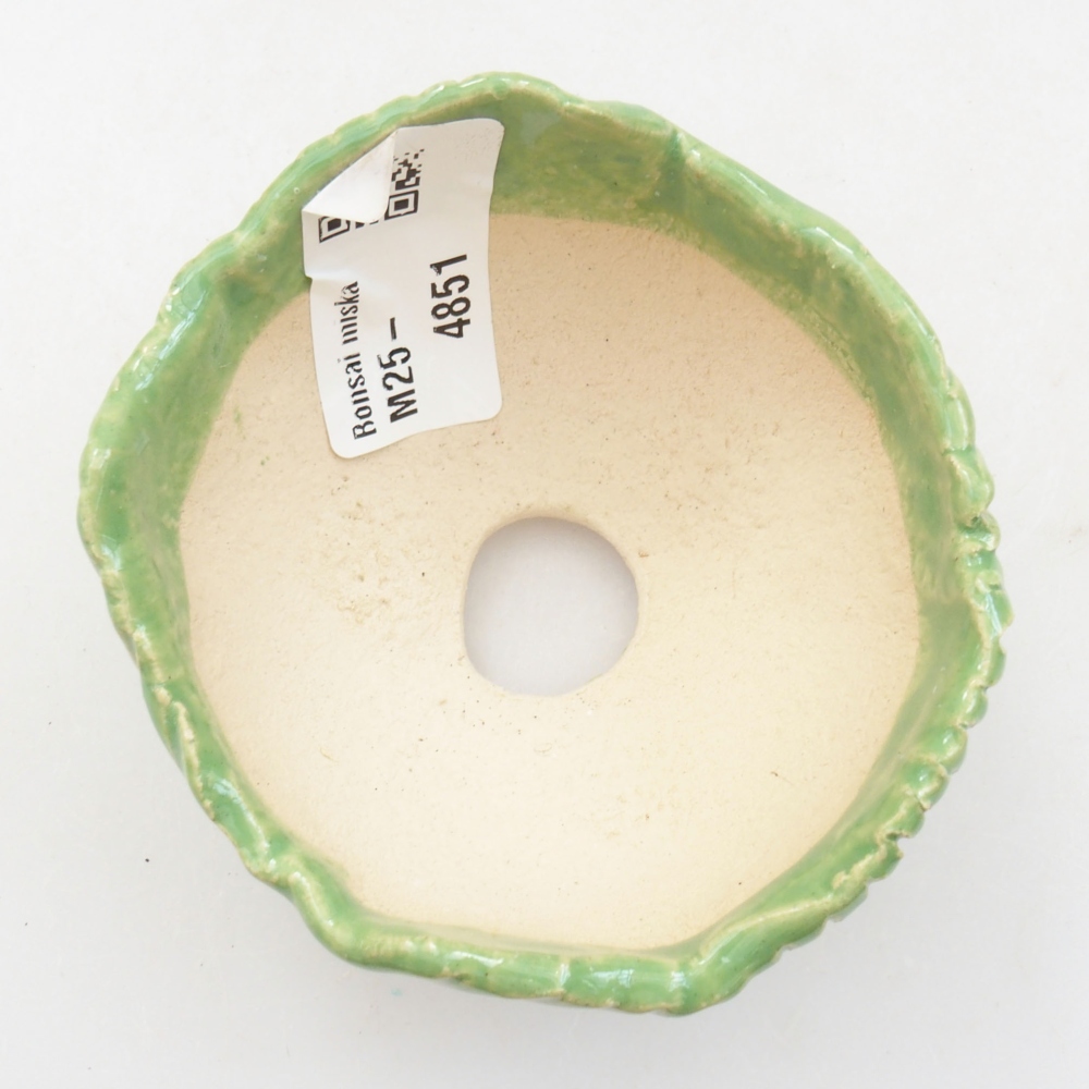 Schelp van keramiek 7,5 x 7 x 4,5 cm , kleur groen