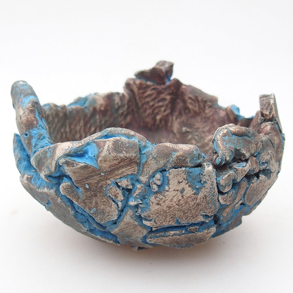 Keramisch Schelp 11 x 11 x 7,5 cm , kleur blauw