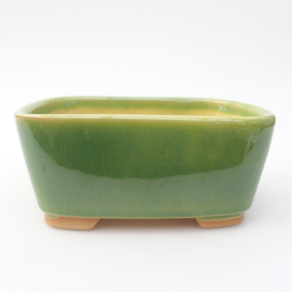 Bonsaischaal van keramiek 13,5 x 10,5 x 6 cm, groen