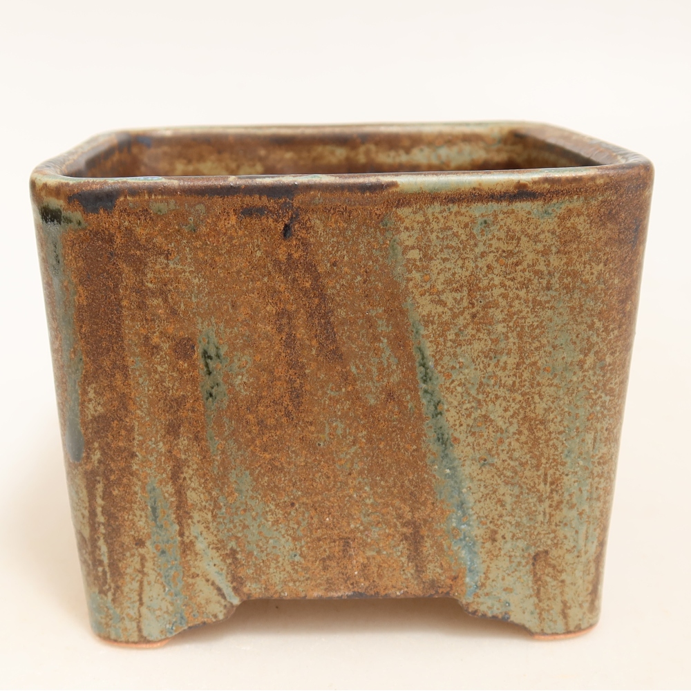 Keramische bonsaipot 10 x 10 x 8,5 cm, kleur bruin