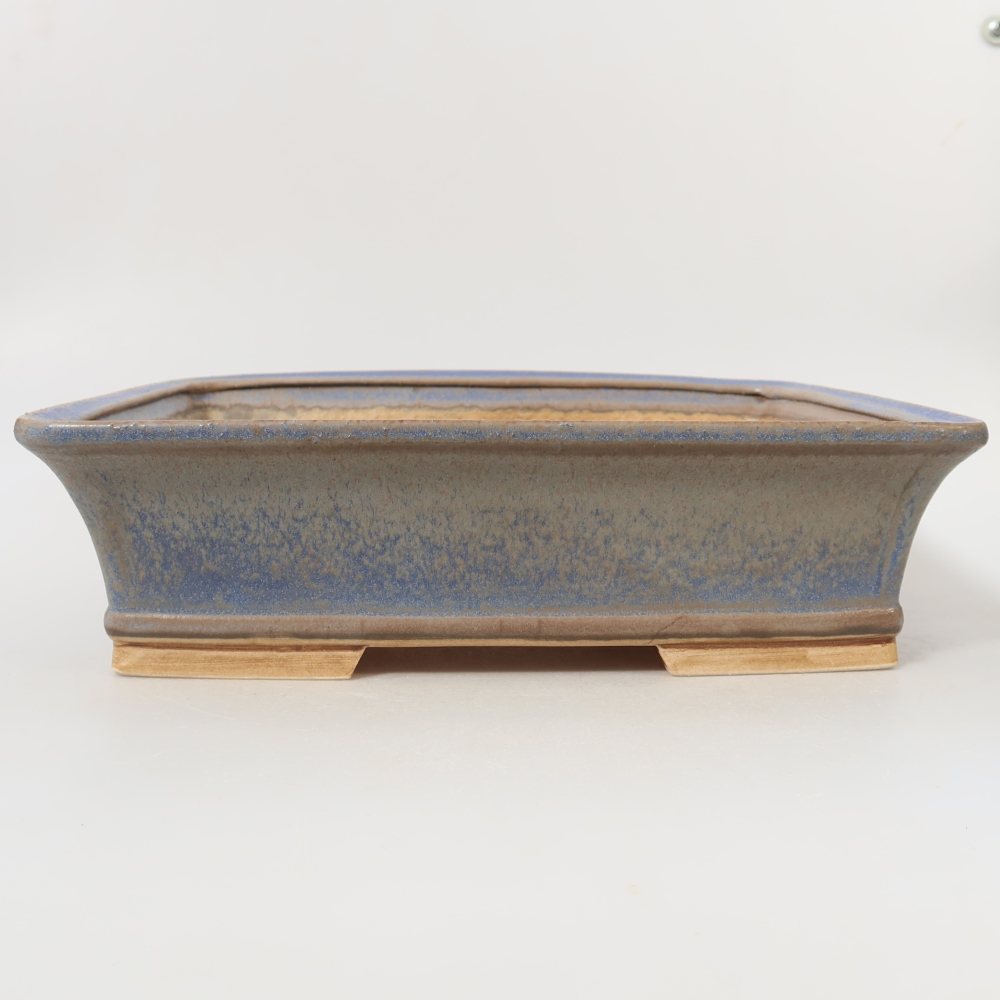 Keramische bonsaipot 29,5 x 24 x 8 cm, kleur: blauw