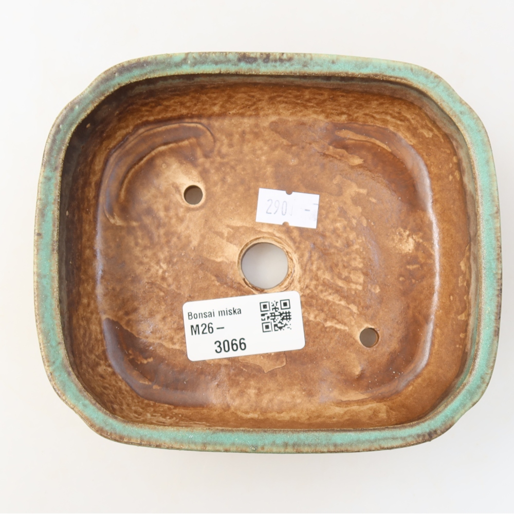 Keramische bonsaipot 13,5 x 12 x 4 cm, kleur groen