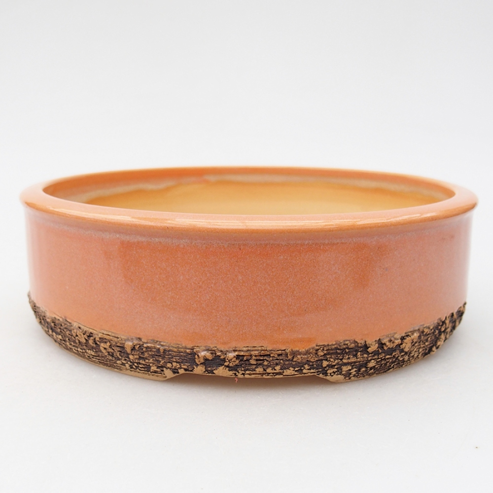 Bonsaischaal van keramiek 17,5 x 17,5 x 5 cm, oranje