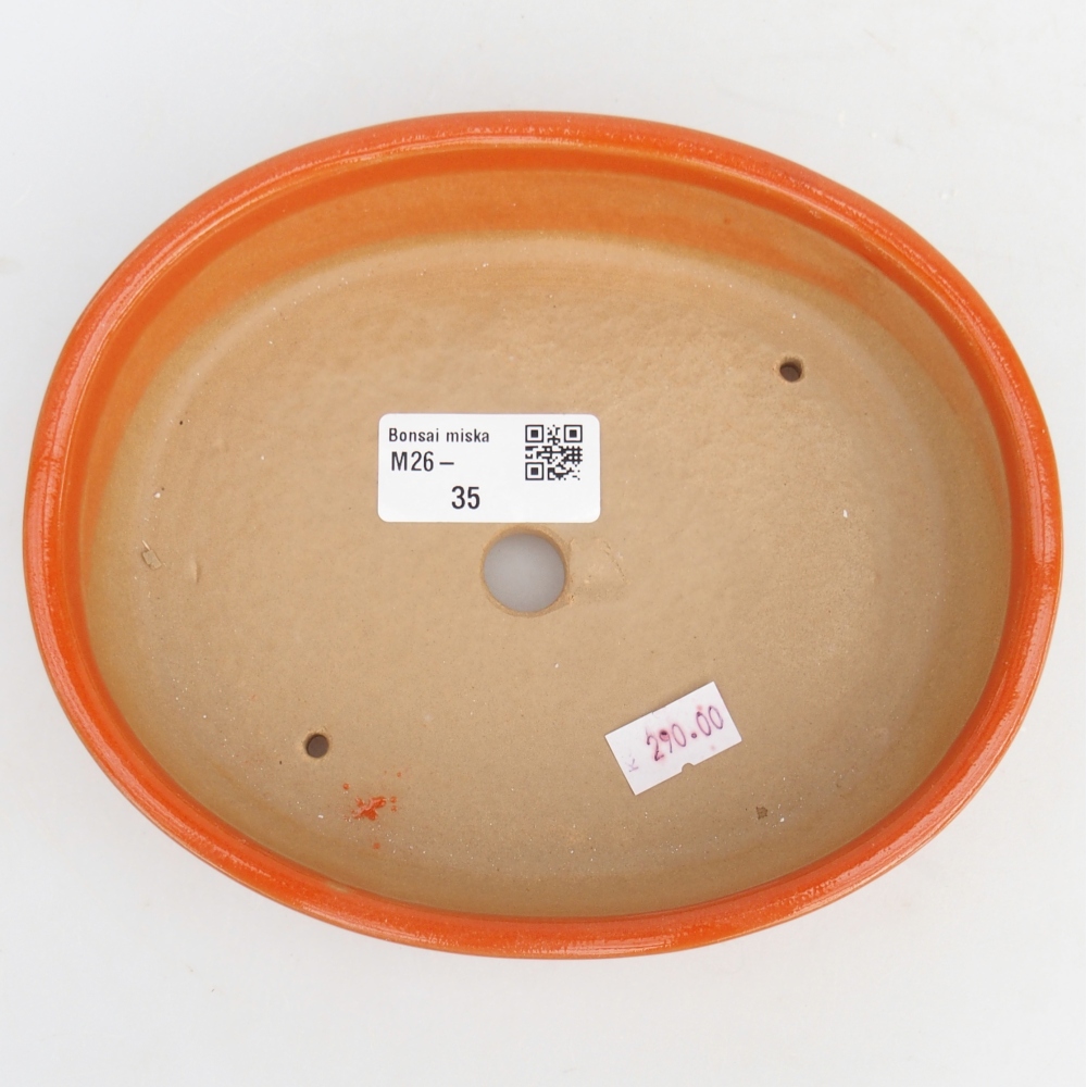 Bonsaischaal van keramiek 17 x 14 x 4 cm, oranje