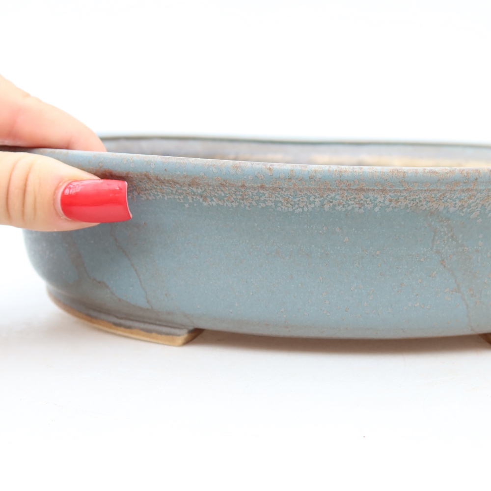 Keramische bonsaischaal 27 x 24 x 5,5 cm, kleur: blauw
