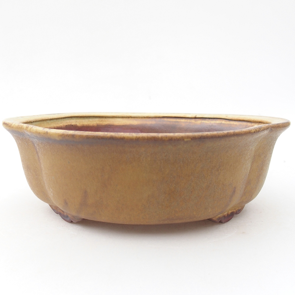 Bonsaischaal van keramiek 19 x 17 x 6 cm, groen