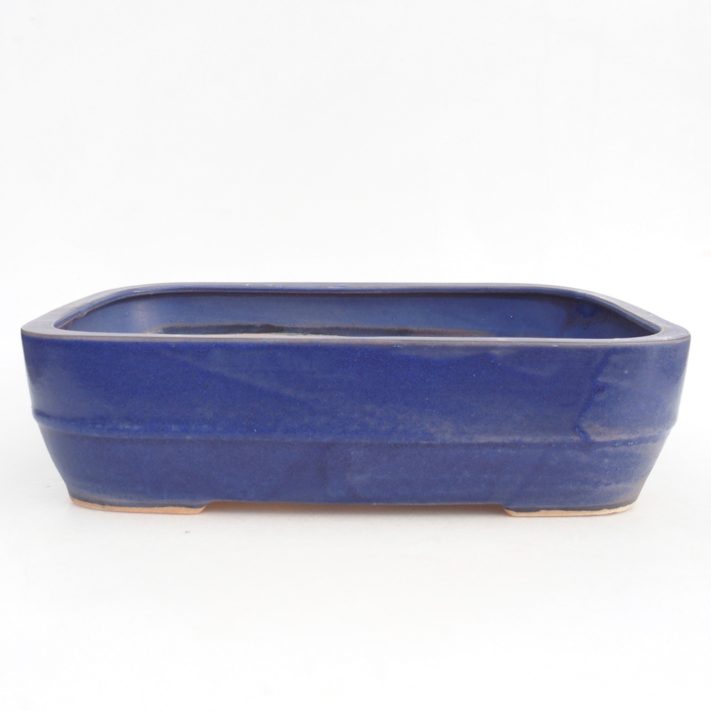 Bonsaischaal van keramiek 28,5 x 21 x 7,5 cm, kleur blauw
